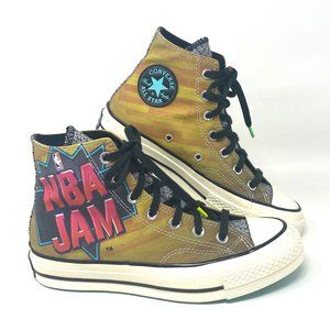 Converse Men's Size 171692C CHUCK 70 HI Brown Solar Red Electric Aqua Sneakers